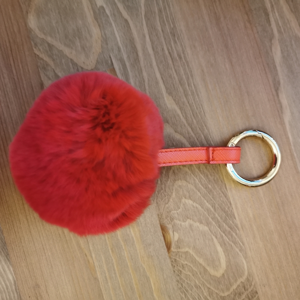 Rabbit fur key chain